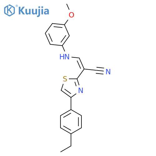 (2Z)-2-4-(4-ethylphenyl)-1,3-thiazol-2-yl-3-(3-methoxyphenyl)aminoprop-2-enenitrile structure