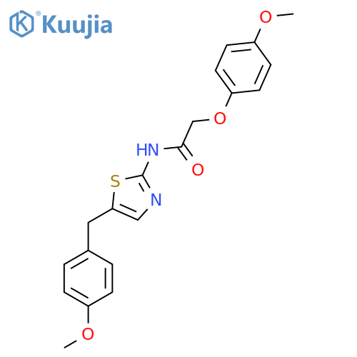 2-(4-methoxyphenoxy)-N-{5-(4-methoxyphenyl)methyl-1,3-thiazol-2-yl}acetamide structure