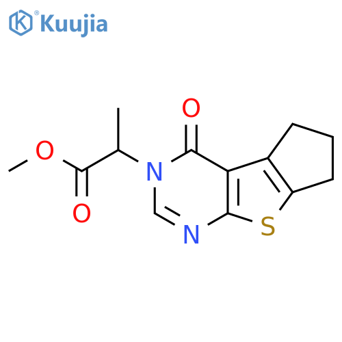 <br>2-(4-Oxo-2,3-dihydro-1H,4H-8-thia-5,7-diaza-cyclopenta[a]inden-5-yl)-propio nic acid methyl ester structure