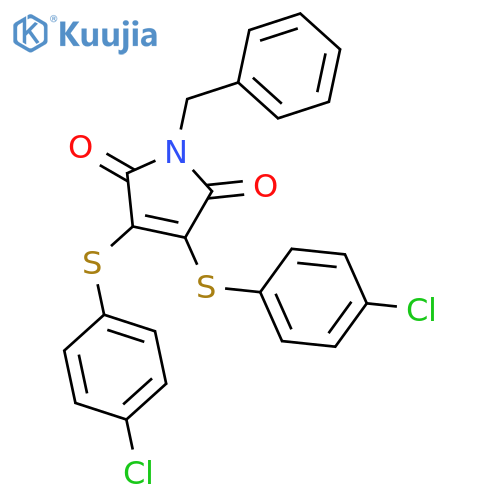 1H-PYRROLE-2,5-DIONE, 3,4-BIS[(4-CHLOROPHENYL)THIO]-1-(PHENYLMETHYL)- structure