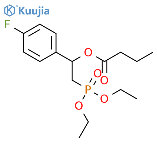Butanoic acid, 2-(diethoxyphosphinyl)-1-(4-fluorophenyl)ethyl ester structure