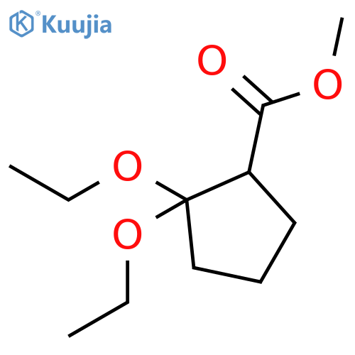 Cyclopentanecarboxylicacid, 2,2-diethoxy-, methyl ester structure