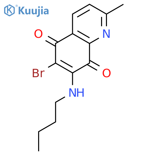5,8-Quinolinedione, 6-bromo-7-(butylamino)-2-methyl- structure