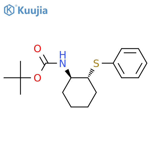 Carbamic acid,[(1R,2R)-2-(phenylthio)cyclohexyl]-, 1,1-dimethylethyl ester, rel- (9CI) structure