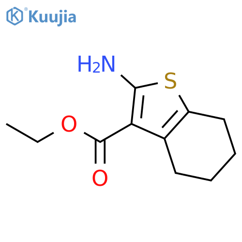 ethyl 2-amino-4,5,6,7-tetrahydro-1-benzothiophene-3-carboxylate structure