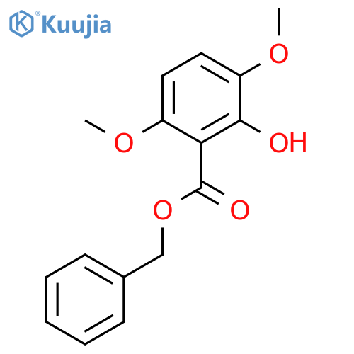 BENZOIC ACID, 2-HYDROXY-3,6-DIMETHOXY-, PHENYLMETHYL ESTER structure
