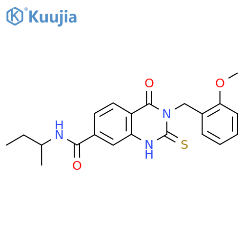 N-(butan-2-yl)-3-(2-methoxyphenyl)methyl-4-oxo-2-sulfanylidene-1,2,3,4-tetrahydroquinazoline-7-carboxamide structure