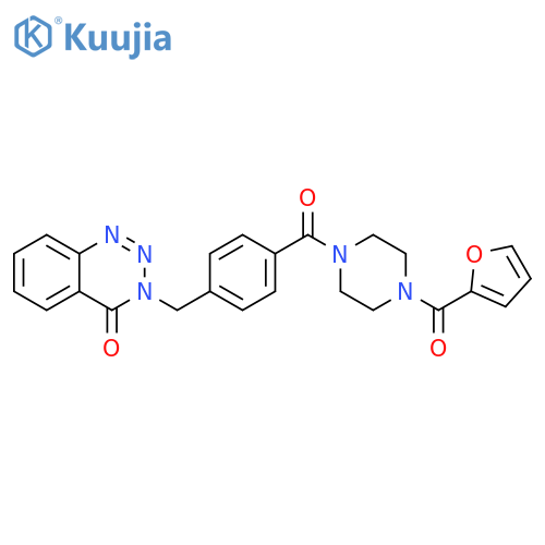 3-({4-4-(furan-2-carbonyl)piperazine-1-carbonylphenyl}methyl)-3,4-dihydro-1,2,3-benzotriazin-4-one structure