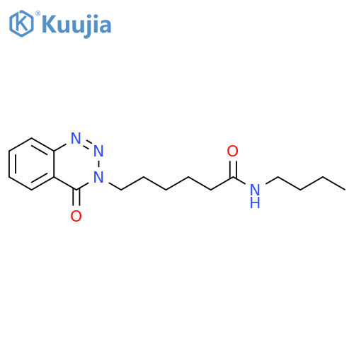 N-butyl-6-(4-oxo-3,4-dihydro-1,2,3-benzotriazin-3-yl)hexanamide structure
