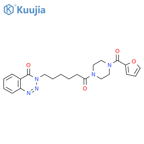 3-{6-4-(furan-2-carbonyl)piperazin-1-yl-6-oxohexyl}-3,4-dihydro-1,2,3-benzotriazin-4-one structure
