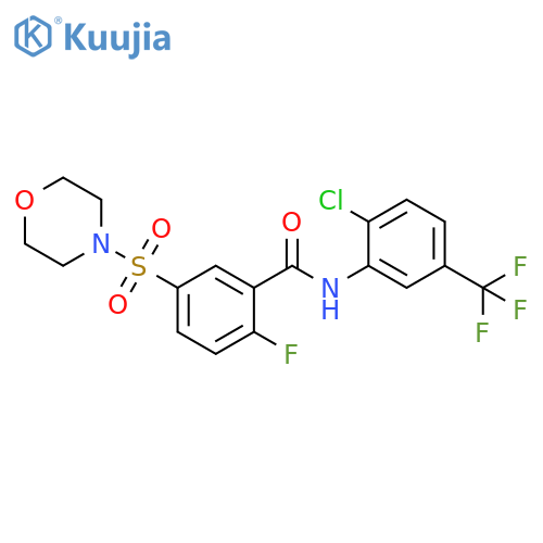 N-[2-chloro-5-(trifluoromethyl)phenyl]-2-fluoro-5-(morpholine-4-sulfonyl)benzamide structure