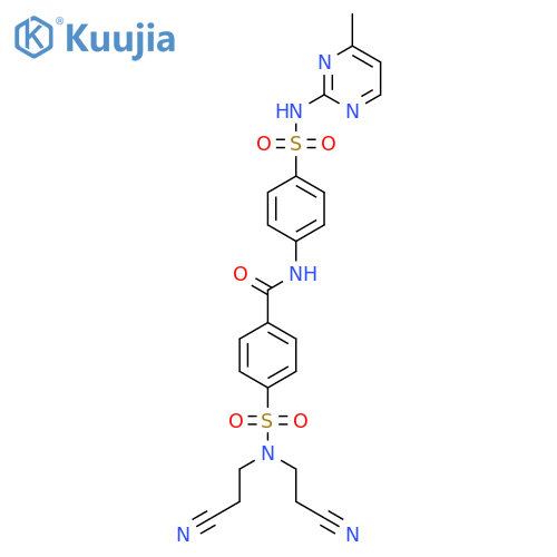 4-bis(2-cyanoethyl)sulfamoyl-N-{4-(4-methylpyrimidin-2-yl)sulfamoylphenyl}benzamide structure