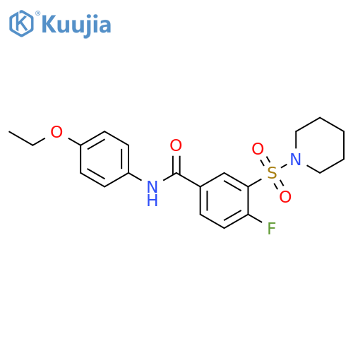 N-(4-ethoxyphenyl)-4-fluoro-3-(piperidine-1-sulfonyl)benzamide structure