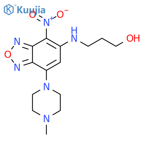 3-{7-(4-methylpiperazin-1-yl)-4-nitro-2,1,3-benzoxadiazol-5-ylamino}propan-1-ol structure
