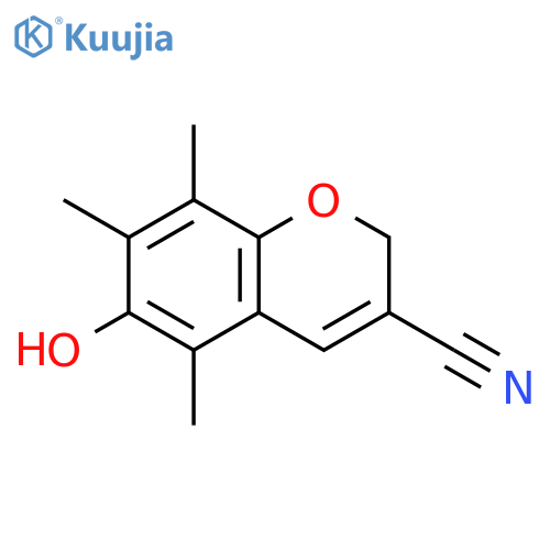 2H-1-BENZOPYRAN-3-CARBONITRILE, 6-HYDROXY-5,7,8-TRIMETHYL- structure