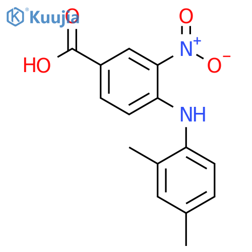 4-(2,4-dimethylphenyl)amino-3-nitrobenzoic acid structure