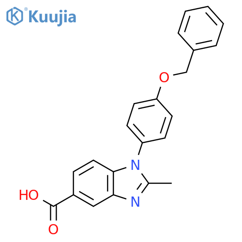 1-[4-(Benzyloxy)phenyl]-2-methyl-1H-benzimidazole-5-carboxylic acid structure
