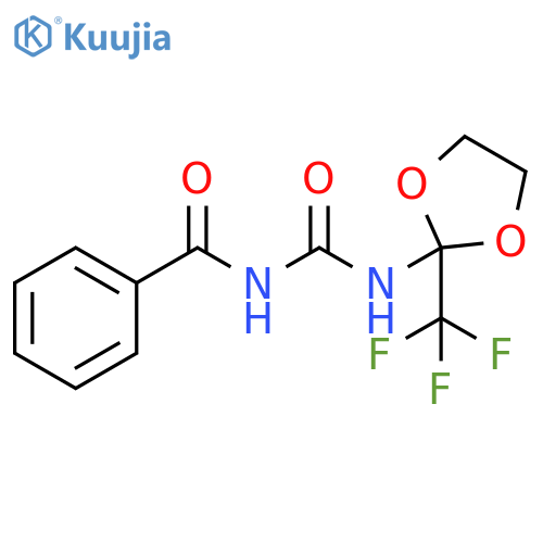 1-benzoyl-3-2-(trifluoromethyl)-1,3-dioxolan-2-ylurea structure