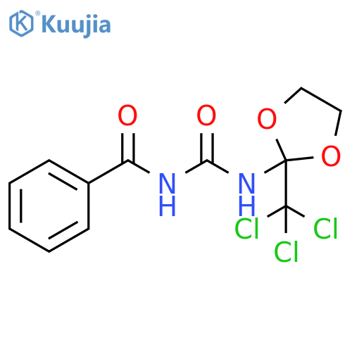 1-benzoyl-3-[2-(trichloromethyl)-1,3-dioxolan-2-yl]urea structure