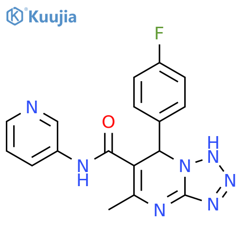 7-(4-fluorophenyl)-5-methyl-N-(pyridin-3-yl)-4H,7H-[1,2,3,4]tetrazolo[1,5-a]pyrimidine-6-carboxamide structure