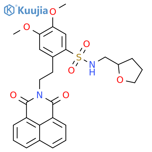 2-(2-{2,4-dioxo-3-azatricyclo7.3.1.0^{5,13}trideca-1(12),5,7,9(13),10-pentaen-3-yl}ethyl)-4,5-dimethoxy-N-(oxolan-2-yl)methylbenzene-1-sulfonamide structure