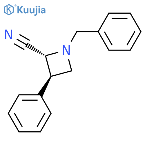 2-AZETIDINECARBONITRILE, 3-PHENYL-1-(PHENYLMETHYL)-, (2R,3R)- structure