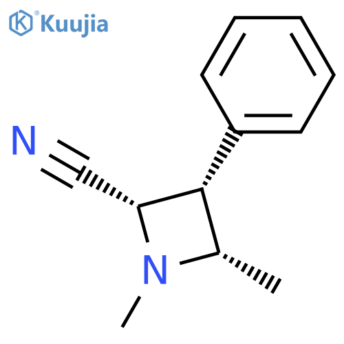 2-Azetidinecarbonitrile, 1,4-dimethyl-3-phenyl-, (2S,3R,4S)- structure