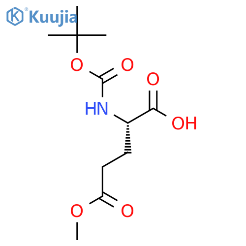 (S)-2-((tert-Butoxycarbonyl)amino)-5-methoxy-5-oxopentanoic acid structure