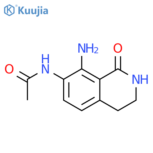 N-(8-amino-1-oxo-1,2,3,4-tetrahydroisoquinolin-7-yl)acetamide structure