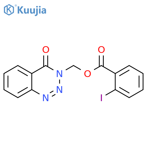 (4-oxo-3,4-dihydro-1,2,3-benzotriazin-3-yl)methyl 2-iodobenzoate structure