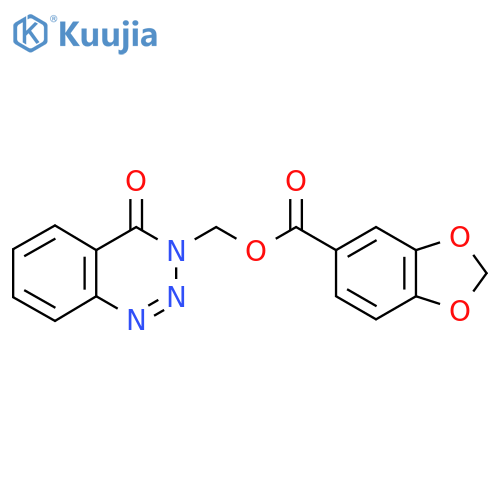 (4-oxo-3,4-dihydro-1,2,3-benzotriazin-3-yl)methyl 2H-1,3-benzodioxole-5-carboxylate structure