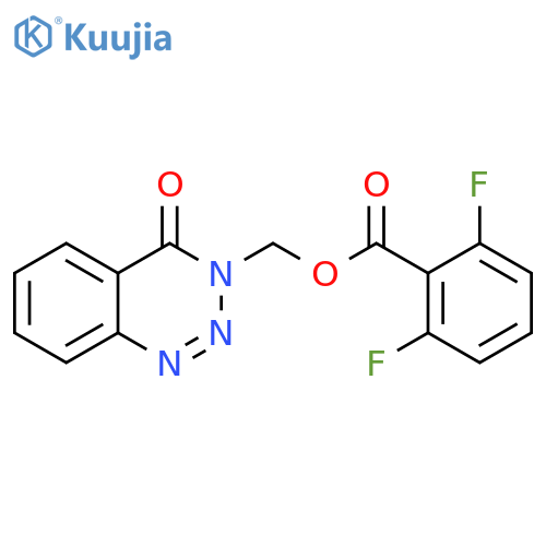 (4-oxo-3,4-dihydro-1,2,3-benzotriazin-3-yl)methyl 2,6-difluorobenzoate structure