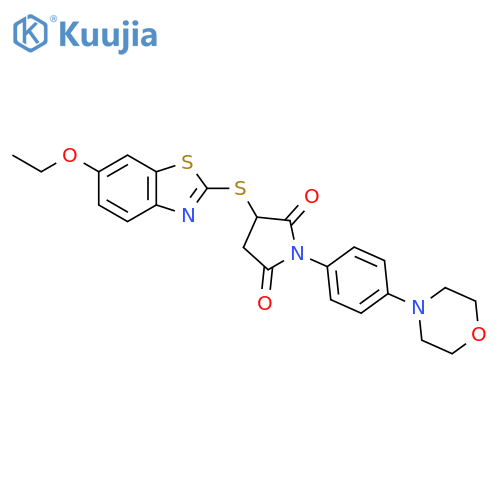 3-(6-ethoxy-1,3-benzothiazol-2-yl)sulfanyl-1-4-(morpholin-4-yl)phenylpyrrolidine-2,5-dione structure