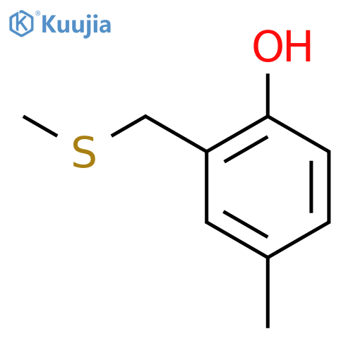 Phenol,4-methyl-2-[(methylthio)methyl]- structure