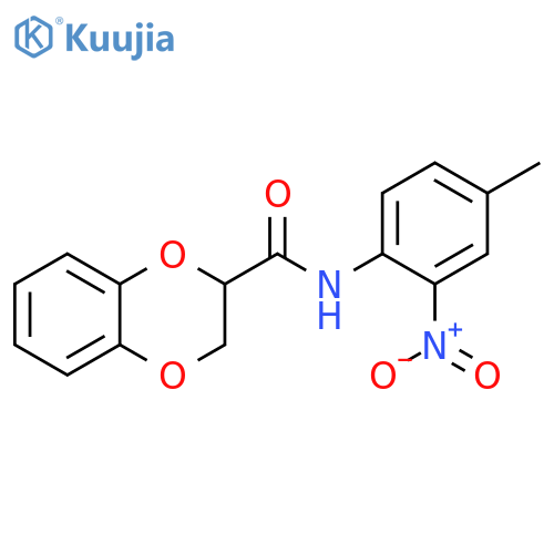 N-(4-methyl-2-nitrophenyl)-2,3-dihydro-1,4-benzodioxine-2-carboxamide structure