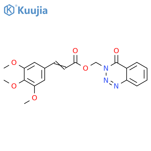 (4-oxo-3,4-dihydro-1,2,3-benzotriazin-3-yl)methyl (2Z)-3-(3,4,5-trimethoxyphenyl)prop-2-enoate structure
