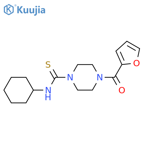 N-cyclohexyl-4-(furan-2-carbonyl)piperazine-1-carbothioamide structure