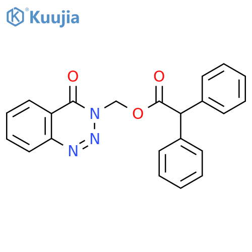 (4-oxo-3,4-dihydro-1,2,3-benzotriazin-3-yl)methyl 2,2-diphenylacetate structure