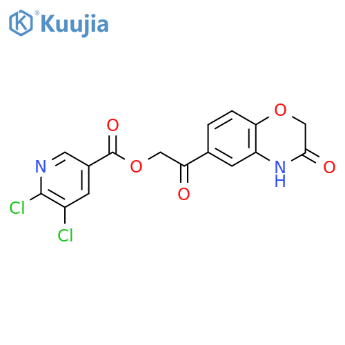 2-oxo-2-(3-oxo-3,4-dihydro-2H-1,4-benzoxazin-6-yl)ethyl 5,6-dichloronicotinate structure