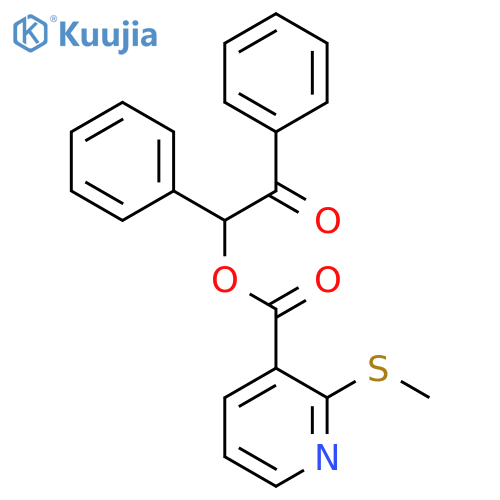 2-Oxo-1,2-diphenylethyl 2-(methylsulfanyl)pyridine-3-carboxylate structure