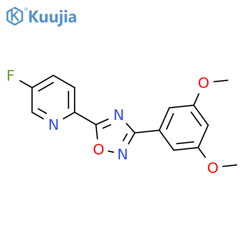 Pyridine, 2-[3-(3,5-dimethoxyphenyl)-1,2,4-oxadiazol-5-yl]-5-fluoro- structure