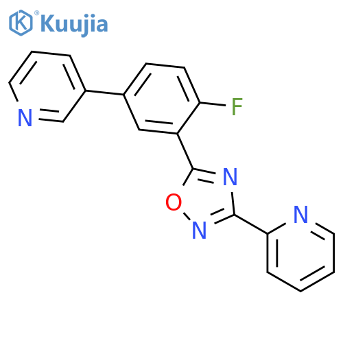 Pyridine, 2-[5-[2-fluoro-5-(3-pyridinyl)phenyl]-1,2,4-oxadiazol-3-yl]- structure