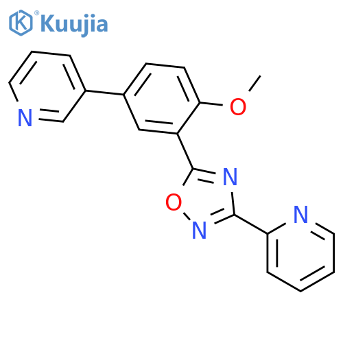 3-(pyridin-2-yl)-5-[2-methoxy-5-(pyridin-3-yl)phenyl]-1,2,4-oxadiazole structure