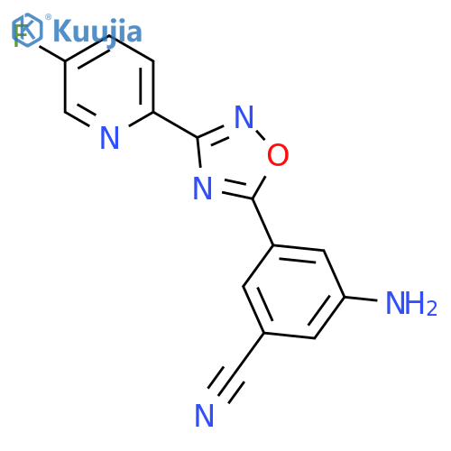 BENZONITRILE, 3-AMINO-5-[3-(5-FLUORO-2-PYRIDINYL)-1,2,4-OXADIAZOL-5-YL]- structure