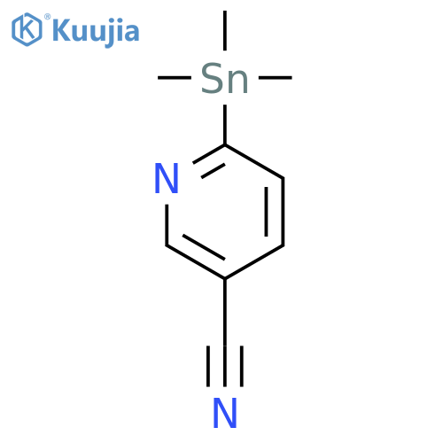 3-Pyridinecarbonitrile, 6-(trimethylstannyl)- structure