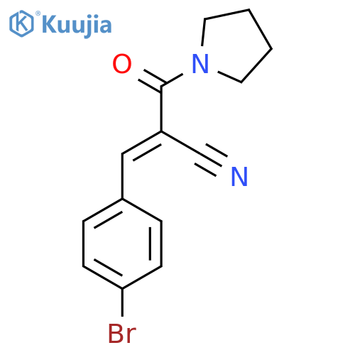 3-(4-Bromophenyl)-2-(pyrrolidine-1-carbonyl)prop-2-enenitrile structure