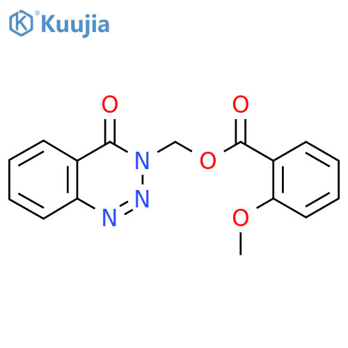 (4-oxo-3,4-dihydro-1,2,3-benzotriazin-3-yl)methyl 2-methoxybenzoate structure