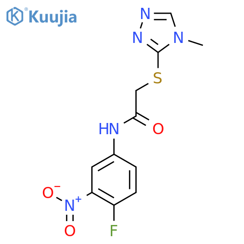 N-(4-fluoro-3-nitrophenyl)-2-[(4-methyl-4H-1,2,4-triazol-3-yl)sulfanyl]acetamide structure
