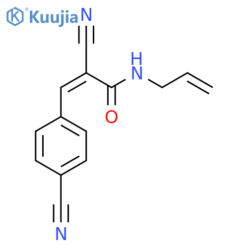 2-cyano-3-(4-cyanophenyl)-N-(prop-2-en-1-yl)prop-2-enamide structure