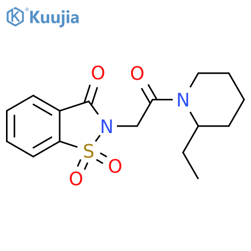 2-2-(2-ethylpiperidin-1-yl)-2-oxoethyl-2,3-dihydro-1lambda6,2-benzothiazole-1,1,3-trione structure
